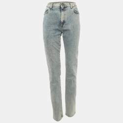Gucci Blue Washed Denim High Rise Jeans L Waist 33"