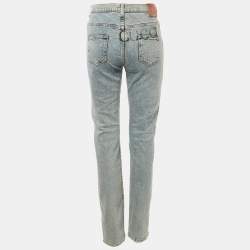Gucci Blue Washed Denim High Rise Jeans L Waist 33"