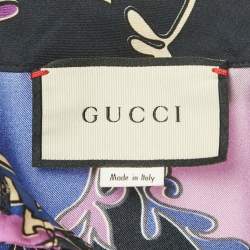 مملوكة مسبقًا فستان قميص حرير رمادي GG باللون الأرجواني غوتشي مقاس متوسط