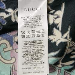 مملوكة مسبقًا فستان قميص حرير رمادي GG باللون الأرجواني غوتشي مقاس متوسط