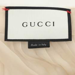 Pre Owned Gucci Beige Silk Pleated Skirt S
