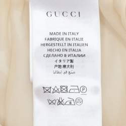 Pre Owned Gucci Beige Silk Pleated Skirt S