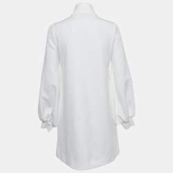 Gucci White Monogram Jersey High Neck Mini Dress XXS