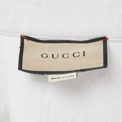 Gucci White Monogram Jersey High Neck Mini Dress XXS