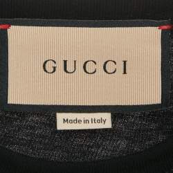 Gucci Black G Rhinestone Jersey Crop T-Shirt S