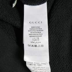 Pre Owned Gucci Black Printed Cotton Coco Captian Black Hooded Sweatshirt S