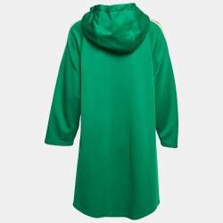 Pre Owned Gucci Green Cotton Jersey Ruffled Hooded Mini Dress M