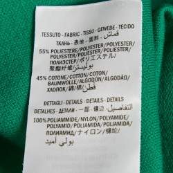 Pre Owned Gucci Green Cotton Jersey Ruffled Hooded Mini Dress M