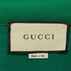 Pre Owned Gucci Green Cotton Jersey Ruffled Hooded Mini Dress M
