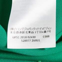 Pre Owned Gucci Green Crepe Web Stripe Trim Detail Mini Dress S