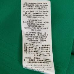 Pre Owned Gucci Green Crepe Web Stripe Trim Detail Mini Dress S