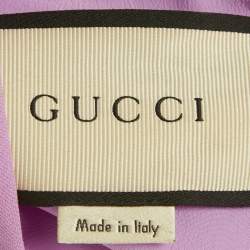 مملوكة مسبقًا فستان غوتشي ميني بمزيج صوف وردي بتفاصيل أزرار لؤلؤية مقاس وسط (ميديوم)