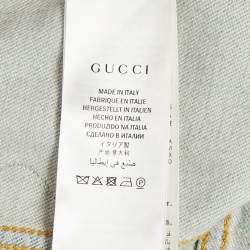 مملوكة مسبقًا Gucci Blue Jaguar Embroidered Denim Jacket S
