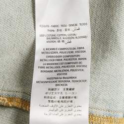 مملوكة مسبقًا Gucci Blue Jaguar Embroidered Denim Jacket S