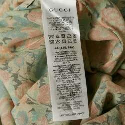 Pre Owned فستان غوتشي x ليبرتي صوفي أزرق مزهر بطبعة زهور بتفاصيل كشكشة متوسط الطول مقاس متوسط (ميديوم)