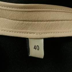 Pre Owned Gucci Light Beige Wool and Silk Tiger Brooch Detail Knee-Length Skirt S