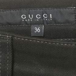Pre Owned Gucci Black Chihuahua Detail Denim Jeans XS Waist 29"