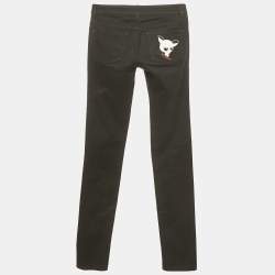 Pre Owned Gucci Black Chihuahua Detail Denim Jeans XS Waist 29"