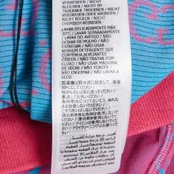 Pre Owned Gucci Pink/Blue GG Jacquard Technical Jersey Leggings M