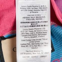 Pre Owned Gucci Pink/Blue GG Jacquard Technical Jersey Leggings M