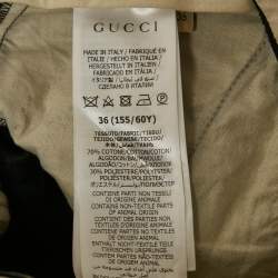 Pre Owned Gucci Black Jumbo GG Jacquard Canvas Pants XS Waist 24"