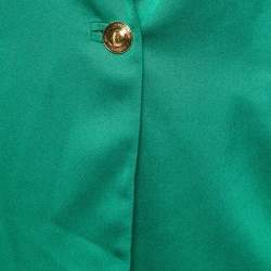 Pre Owned Gucci Green Satin Single Breasted Blazer M