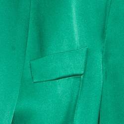 Pre Owned Gucci Green Satin Single Breasted Blazer M