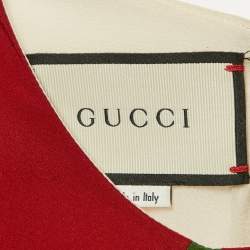 Pre Owned Gucci Cream Silk Long Sleeve Blouse M