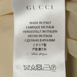Pre Owned Gucci Cream Silk Long Sleeve Blouse M
