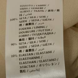 Pre Owned Gucci Cream Silk Long Sleeve Blouse M