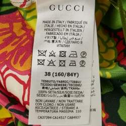Pre Owned Gucci x Ken Scott Multicolor Floral Print Silk Crop Wrap Top S