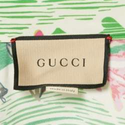 Pre Owned Gucci Green Love Parade Print Crepe Short Half Sleeve Shirt M