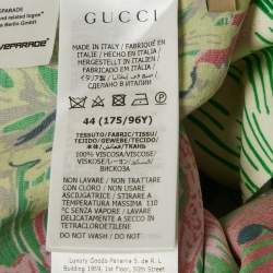 Pre Owned Gucci Green Love Parade Print Crepe Short Half Sleeve Shirt M