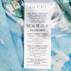 Pre Owned Gucci Blue Printed Shift Dress M