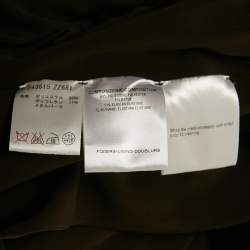 Pre Owned فستان غوتشي رقبة متقاطعة كريب بني داكن قصير جداً مقاس صغير جداً (إكسترا سمول)