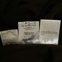 Pre Owned فستان غوتشي رقبة متقاطعة كريب بني داكن قصير جداً مقاس صغير جداً (إكسترا سمول)