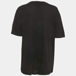 Pre Owned Gucci Black Ghost Diamond Print Jersey Crewneck T-Shirt L