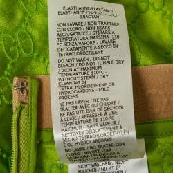 Pre Owned Gucci Green Logo Embroidery Silk Short M