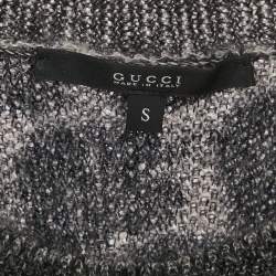 مملوكة مسبقًا بلوفر غوتشي موهير رمادي بنقشة حيوانات مقاس صغير - سمول