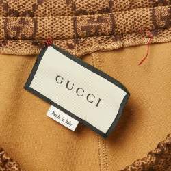 Pre Owned Gucci Brown GG Jersey Drawstring Trackpants M