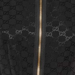 Pre Owned Gucci Black GG Jacquard Faille Belted Playsuit S