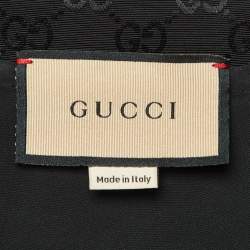 Pre Owned Gucci Black GG Jacquard Faille Belted Playsuit S