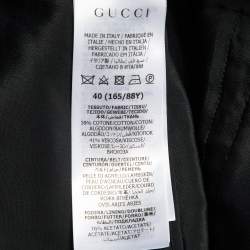 Pre Owned Gucci Black GG Jacquard Faille Belted Playsuit S