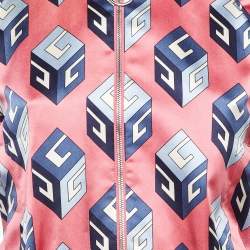 Pre Owned Gucci Pink GG Print Silk Satin Duchesse Bomber Jacket S