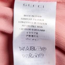 Pre Owned Gucci Black Floral Printed Silk Bomber Jacket S 