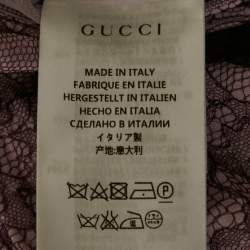 مملوكة مسبقًا فستان غوتشي ميدي دانتيل مطوي بنفسجي مقاس وسط (ميديوم)