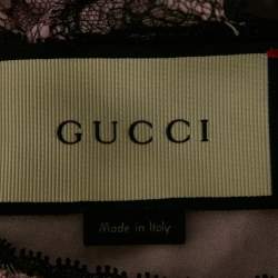 مملوكة مسبقًا فستان غوتشي ميدي دانتيل مطوي بنفسجي مقاس وسط (ميديوم)