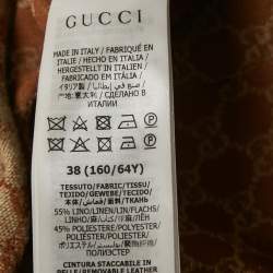Pre Owned Gucci Brown GG Canvas Pleated Midi Dress S