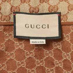 Pre Owned Gucci Brown GG Canvas Pleated Midi Dress S