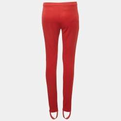 Pre Owned Gucci Red Jersey Striped  Sylvie Web Stirrup Pants S